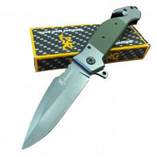 Складной тактический туристический нож для рыбалки и охоты Browning 321 Green со стропорезом