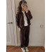Костюм женский двунитка 2-ка Модель: 817-257 Цвет: Черный, шоколад, меланж