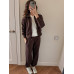 Костюм женский двунитка 2-ка Модель: 817-257 Цвет: Черный, шоколад, меланж