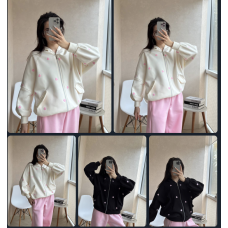 Зип-худи женское на флисе Модель: 817-264 Цвет: Молоко, черный