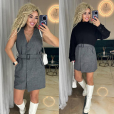 Костюм женский платье-пиджак + свитер Модель: 1555-5500 Цвет: черный