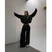 Костюм женский oversize Модель: 847-1076 Цвет: черный, белый, розовый