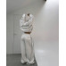Костюм женский oversize Модель: 847-1076 Цвет: черный, белый, розовый