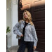 Рубашка женская укороченная oversize из байки Модель: 847-1043 Цвет: черная, черно-бежевая, черно-серая, серая, бежевая, пудра, зе