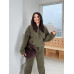 Костюм женский с капюшоном флис Модель: 1483-05315 GR Цвет: хаки, синий