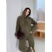 Костюм женский с капюшоном флис Модель: 1483-05315 GR Цвет: хаки, синий