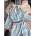 Костюм женский костюмная ткань Модель: 1483-05114 GR Цвет: белый, пудра, черный, голубой