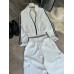 Костюм женский костюмная ткань Модель: 1483-05114 GR Цвет: белый, пудра, черный, голубой