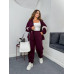 Женский спортивный костюм с геометрическими вставками Модель: 4907-0202 Цвет: бордо, шоколад, графит, черный
