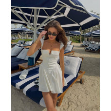 Женское платье из плотного коттона Модель: 1482-094 Цвет: молочный