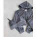 Женский костюм 3-ка из велюра спорт Модель: 1482-104 Цвет: молочный, графит