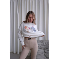 Костюм двойка (свитшот + лосины) Модель: 1533-014 Цвет: черный, молоко, шоколад, графит