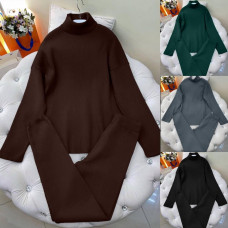 Костюм 2-ка ангора рубчик с начесом Модель: 771/772-1116 Цвет: черный, шоколад, графит, изумруд