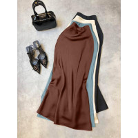 Шелковая юбка полусолнце Модель: 801-257 Цвет: шоколад, черный