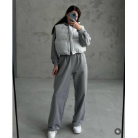 Костюм-тройка: спортивный костюм + жилетка Модель: 1554-1245 Цвет: черный, молоко, шоколад, серый