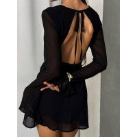 Платье из креп-шифона на трикотажной подкладке Модель: 1554-1320 Цвет: черный