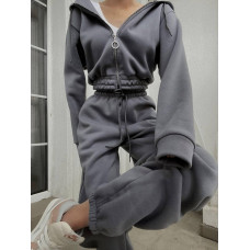 Костюм утепленный (зепка + джоггеры) Модель: 824-1582 Цвет: черный, светлый графит, бордо