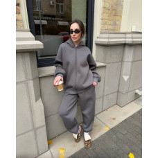 Костюм из турецкой трехнитки на флисе ПЕНЬЕ Модель: 776-942 Цвет: графит, фрез, мокко, темный шоколад