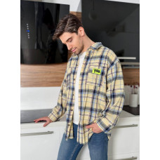 Мужская рубашка из тиар диагонали Модель: 1483-05175 GR Цвет: светлый беж, темный беж, пудра, лимон, черно-белый, красный