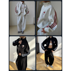 Костюм 2-ка (оверсайз) Модель: 817-267 Цвет: черный, меланж