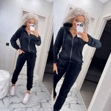 Костюм из велюра на меху Модель: 873-208М Цвет: изумруд, беж, графит, бордо, шоколад, хаки, темно-синий, сливовый