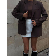 Пиджак оверсайз удлиненный с костюмки + подклад Модель: 4959-187/2 Цвет: шоколад, молоко, черный, беж, графит, светло-серый