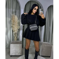 Юбка с потайными шортиками из костюмной ткани Модель: 4959-224 Цвет: черный