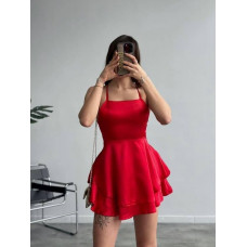 Платье-комбинезон из итальянского шелка Модель: 878-389 Цвет: марсал, черный, красный, электрик, св.беж, шоколад