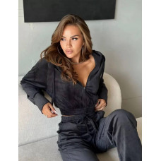 Костюм из турецкого велюра премиум-качества Модель: 878-367 Цвет: барби, черный, серый