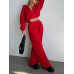 Флисовый костюм с кулисками и зип-худи Модель: 1493-0787 Цвет: насыщено красный, глубокий черный, молочный шоколад