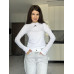 Женский спортивный лонгслив с накатом Модель: 1550-4166 Цвет: белый, черный