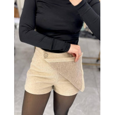 Юбка-шорты женские с высокой посадкой Модель: 1550-1672 Цвет: черный, шоколад, бежевый