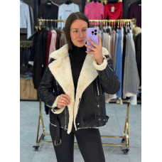 Дубленка женская в популярном фасоне Модель: 1550-908 Цвет: черный