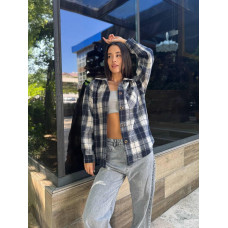 Рубашка женская с накладным карманом Модель: 1550-1637 Цвет: черный, синий