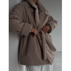 Куртка женская на запах с прядкой Модель: 6260-4265 Цвет: черный, хаки, беж, шоколад, молочный