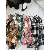 Рубашка женская тепла классическая в клетку Модель: 4663-715 Цвет: черно-белая, мокко (темный беж), зеленый, темно-синий, розовый