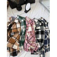 Рубашка женская тепла классическая в клетку Модель: 4663-715 Цвет: черно-белая, мокко (темный беж), зеленый, темно-синий, розовый