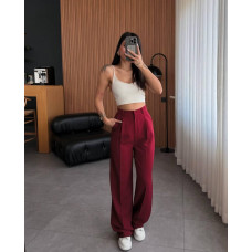 Брюки женские прямые классические Модель: 4663-7109 Цвет: черный, шоколад, бордо, графит, беж, темно-синий, барби, белый