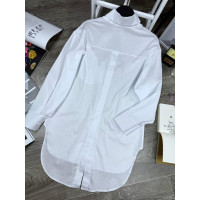 Рубашка женская удлиненная с пуговицами на спине Модель: 1550-8074 Цвет: белый, черный