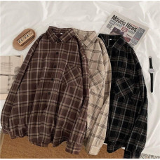 Рубашка женская классическая в клетку Модель: 4663-7130 Цвет: черный, шоколад, темно-синий, пудра, светлый беж