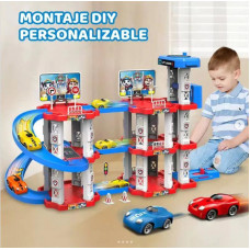 Гоночная трасса-парковка Childrens Rail Car MH2006 Игрушечный трек с машинками на 105 деталей, высота 70 см