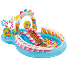 Надувной бассейн с горкой Candy Zone Play Center 57149 INTEX