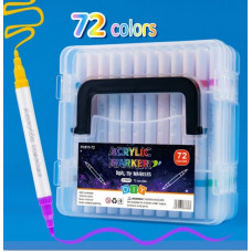 Набор двухсторонних акриловых маркеров Acrylic Marker (36 шт, 72 цветов) в прозрачном боксе