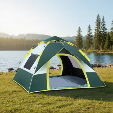 Автоматическая туристическая кемпинговая палатка для 3 человек с козырьком и окнами