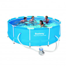 Круглый каркасный бассейн BestWay 56260  (366-100 СМ.) + фильтр насос
