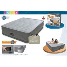 Надувная двуспальная кровать Intex 67768 Comfort (137-191-33 см), встроенный электронасос