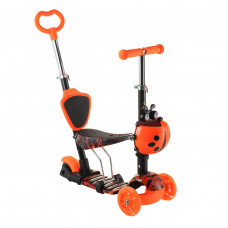 Детский Самокат 18-2 , Колёса PU Светятся,Родительская ручка, Корзинка,Сиденье