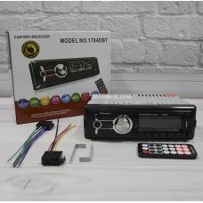 Автомагнитола 1DIN MP3 1784DBT (1USB, 2USB-зарядка, TF card, bluetooth,  съёмная панель)