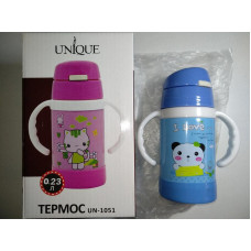 Детский термос с ручками (трубочка-поилка) UN-105, 0.23 л