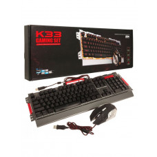 Компьютерная игровая клавиатура KEYBOARD K33 с подсветкой и Мышкой